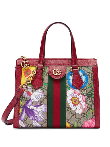 Ophidia GG Flora tote bag in Red - Free Shipping USA