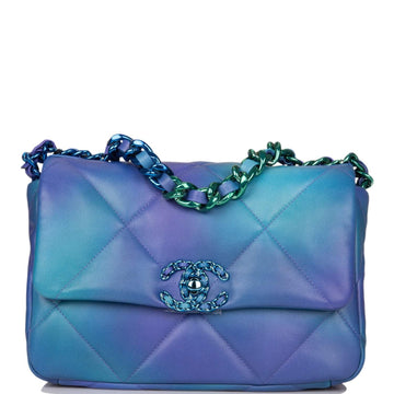 Chanel Tie Dye Quilted Calfskin Medium 19 Flap Bag Rainbow Hardware - Free Shipping USA