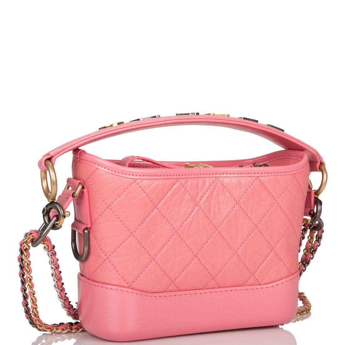 Chanel Gabrielle 20 Hobo Bag Pink Lambskin Mixed Metal Hardware - Free Shipping USA
