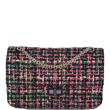 Chanel Pink Multicolor Tweed 2.55 Reissue Double Flap Bag 225 Silver Hardware - Free Shipping USA