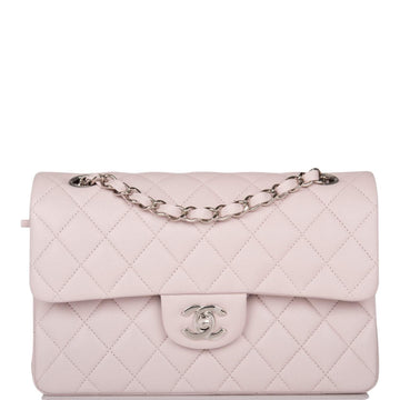 Chanel Light Purple Quilted Lambskin Small Classic Double Flap Bag Silver Hardware - Free Shipping USA