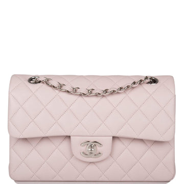 Chanel Small Classic Double Flap Bag Light Purple Lambskin Silver Hardware - Free Shipping USA