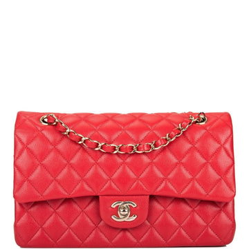 Chanel Red Quilted Caviar Medium Classic Double Flap Bag - Free Shipping USA