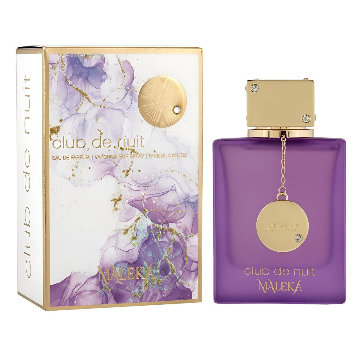 Club De Nuit Maleka by Armaf for Women perfume bottle and packaging