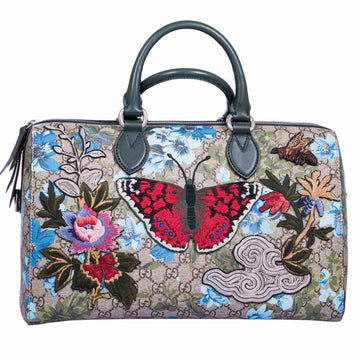 Gucci Linea A Butterfly Embroidered Boston Bag - Free Shipping USA