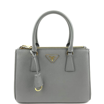 PRADA Small Saffiano Cuir Tote w/Strap - Grey - Free Shipping USA