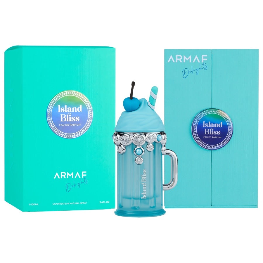 Armaf Delights - Island Bliss for Men - 3.4 oz Eau de Parfum perfume bottle and packaging