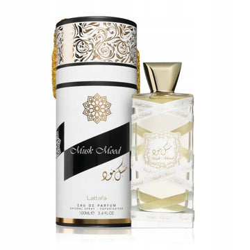 Lattafa Musk Mood for Unisex Eau de Parfum perfume bottle and packaging