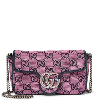 Gg Marmont Multicolor Super Mini Shoulder Bag Pink - Free Shipping USA