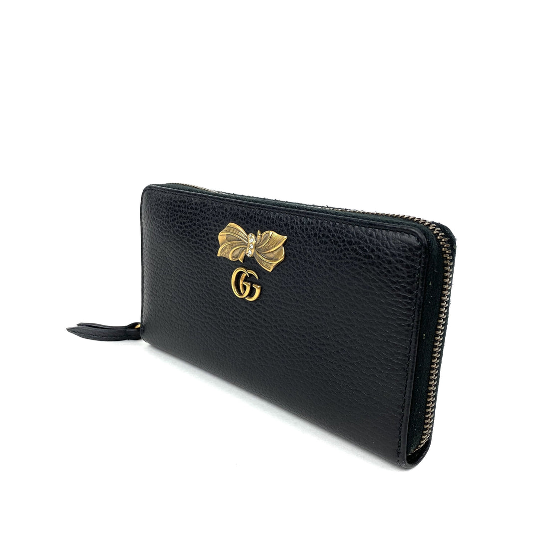 GUCCI Calfskin GG Marmont Bow Zip Around Wallet - Free Shipping USA
