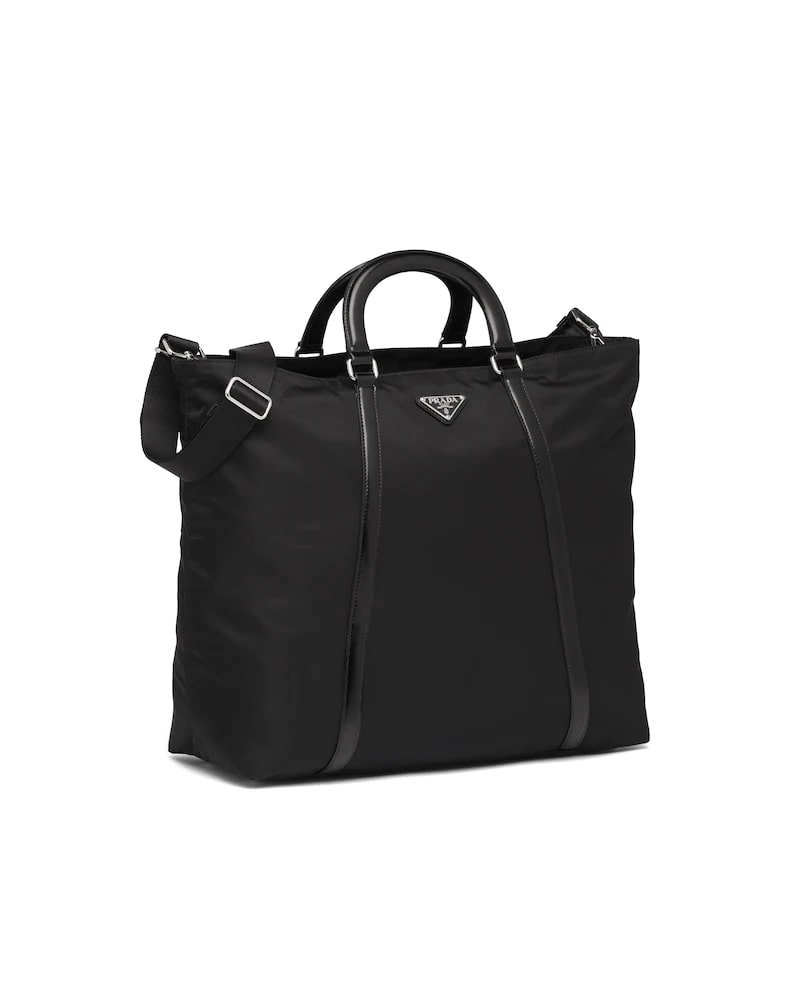 Prada Large Nylon And Leather Tote - Free Shipping USA