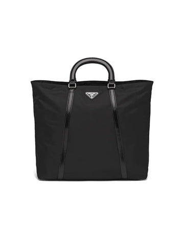 Prada Large Nylon And Leather Tote - Free Shipping USA