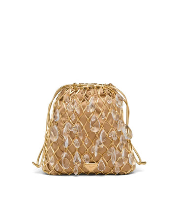 Prada Leather Mesh And Satin Clutch - Free Shipping USA