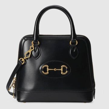 Gucci Horsebit 1955 Small Top Handle Bag Black Leather - Free Shipping USA