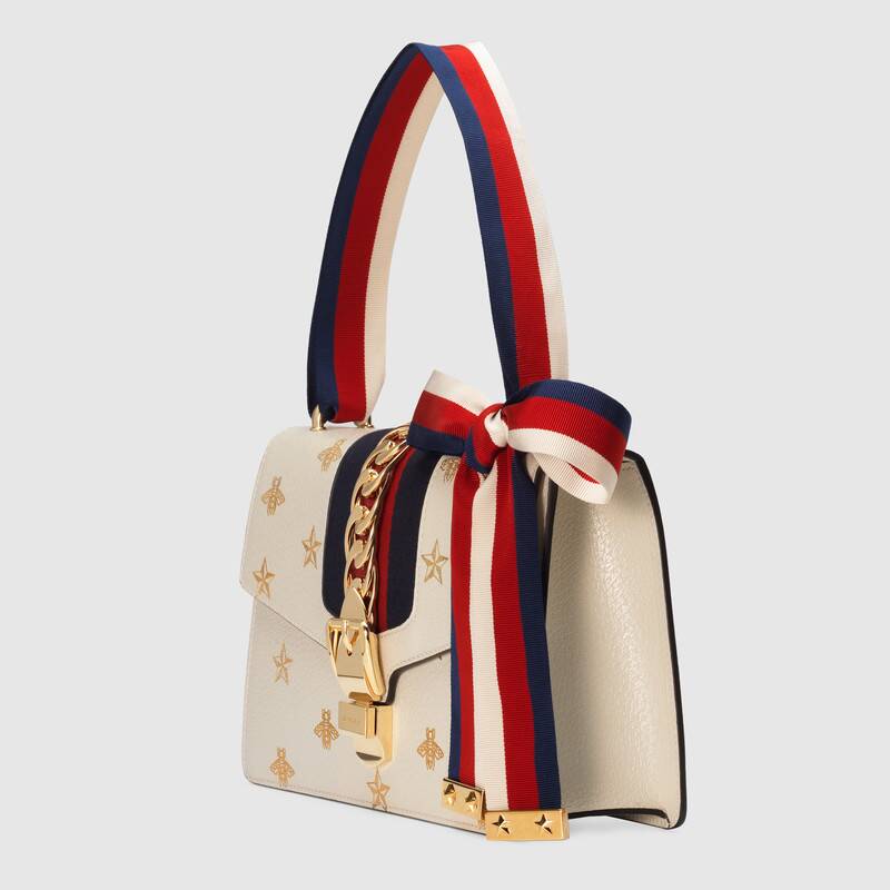 Sylvie Bee Star small shoulder bag White Leather - Free Shipping USA