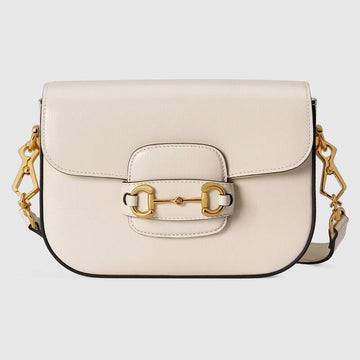 Gucci Horsebit 1955 Mini Bag White Leather - Free Shipping USA