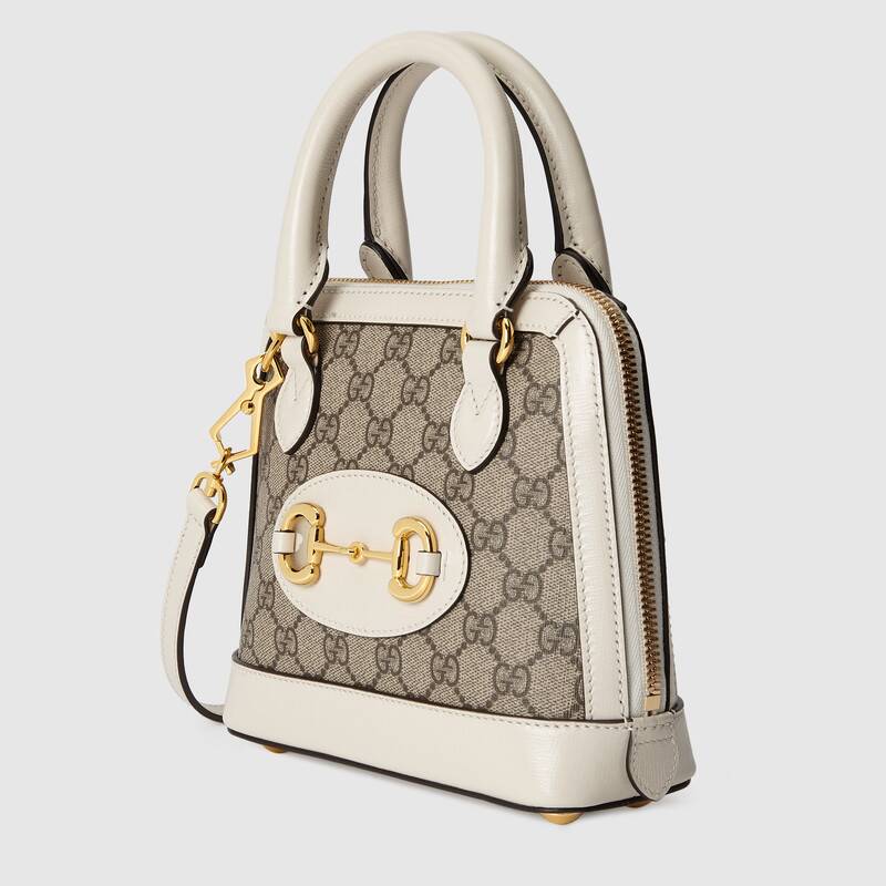 Gucci Horsebit 1955 Mini Top Handle Bag White Leather - Free Shipping USA