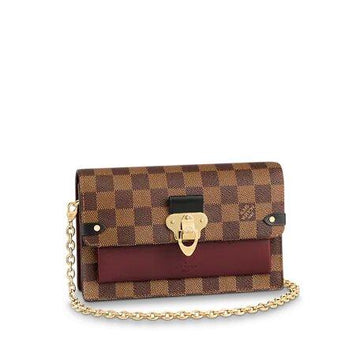 Louis Vuitton VAVIN CHAIN WALLET Bordeaux Red / Black - Free Shipping USA
