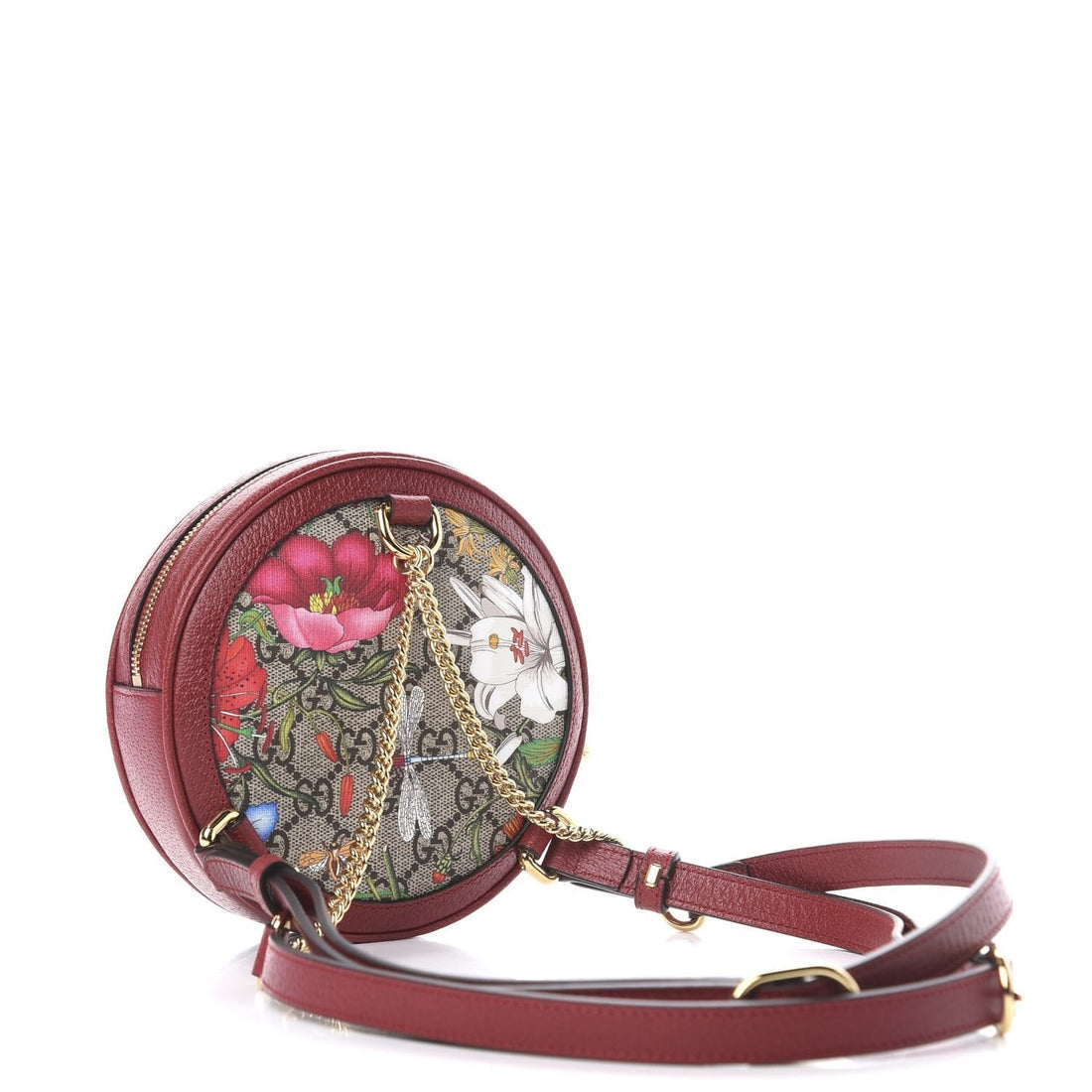 Gucci Ophidia Red GG Supreme Canvas Flora Print Backpack 598661 - Free Shipping USA