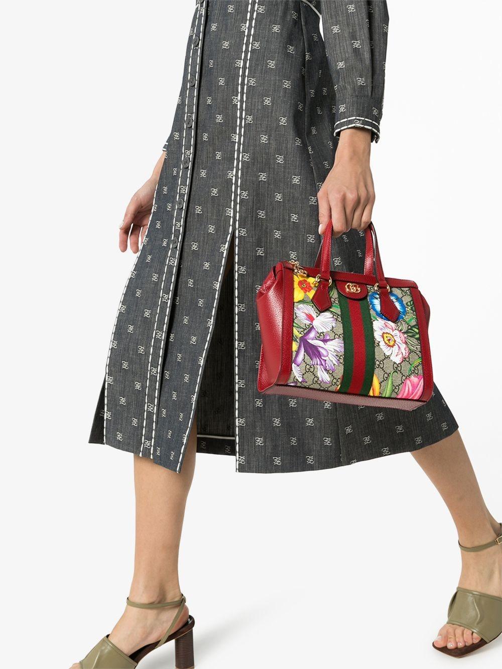 Ophidia GG Flora tote bag in Red - Free Shipping USA
