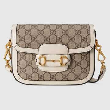 Gucci Horsebit 1955 Mini Bag White Leather - Free Shipping USA