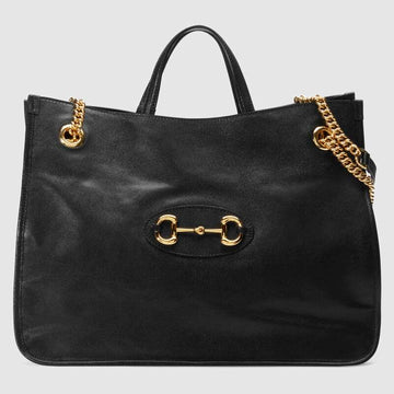Gucci Horsebit 1955 Large Tote Bag Black Leather - Free Shipping USA
