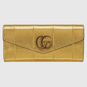 Broadway Snakeskin Clutch With Double G Gold Snakeskin - Free Shipping USA