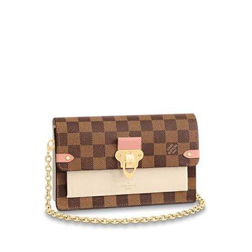 Louis Vuitton VAVIN CHAIN WALLET Crème Beige / Vénus Pink - Free Shipping USA
