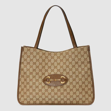 Gucci Horsebit 1955 Tote Bag Brown Leather - Free Shipping USA