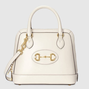 Gucci Horsebit 1955 Small Top Handle Bag White Leather - Free Shipping USA