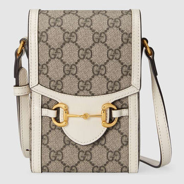 Gucci Horsebit 1955 Mini Bag White Leather - Free Shipping USA