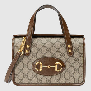 Gucci Horsebit 1955 Mini Top Handle Bag Brown Leather - Free Shipping USA