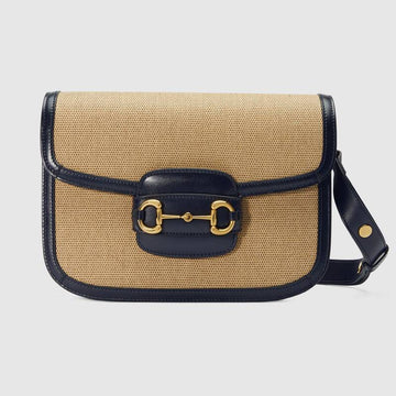 Gucci Horsebit 1955 Shoulder Bag Blue Leather - Free Shipping USA