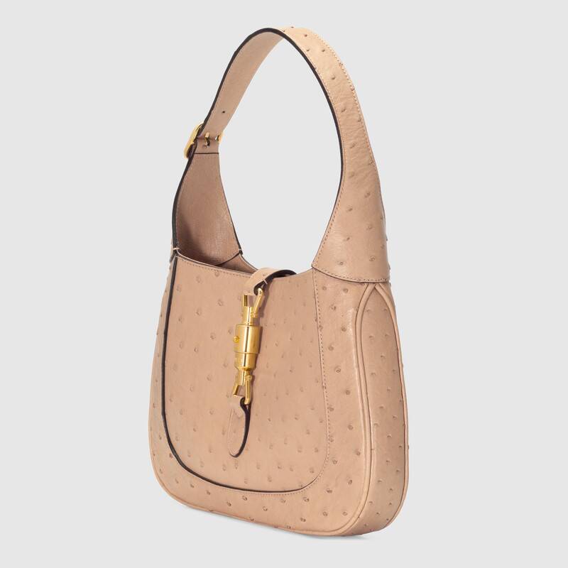 Jackie 1961 Ostrich Small Shoulder Bag Tan Ostrich Leather - Free Shipping USA