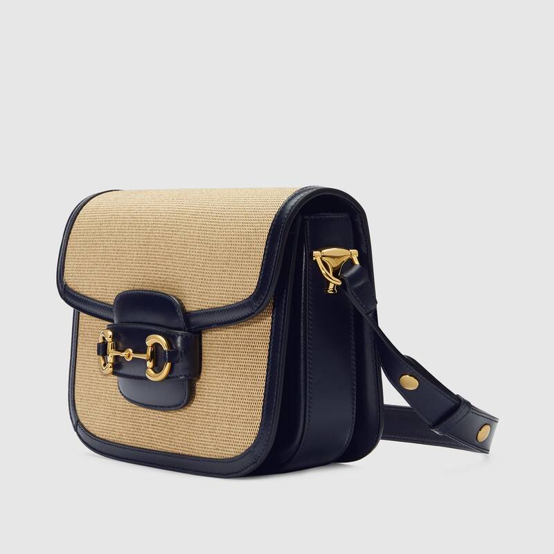 Gucci Horsebit 1955 Shoulder Bag Blue Leather - Free Shipping USA