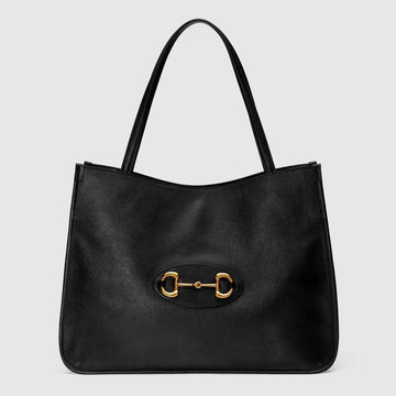 Gucci Horsebit 1955 Tote Bag Black Leather - Free Shipping USA
