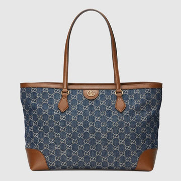 Ophidia GG medium tote Dark blue and ivory - Free Shipping USA