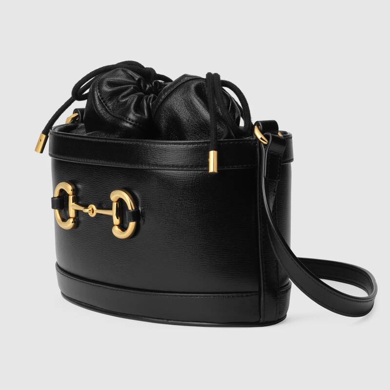 Gucci Horsebit 1955 Bucket Bag Black Leather - Free Shipping USA