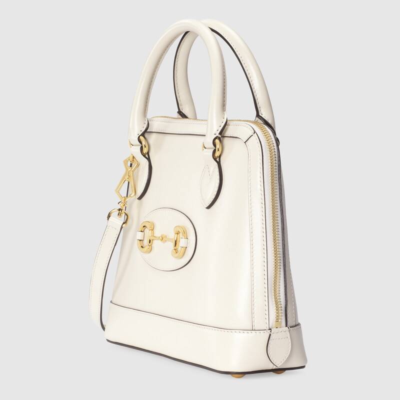 Gucci Horsebit 1955 Small Top Handle Bag White Leather - Free Shipping USA