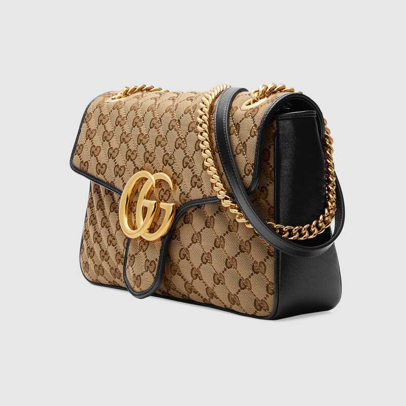 GG Marmont Medium Shoulder Bag Black Leather - Free Shipping USA