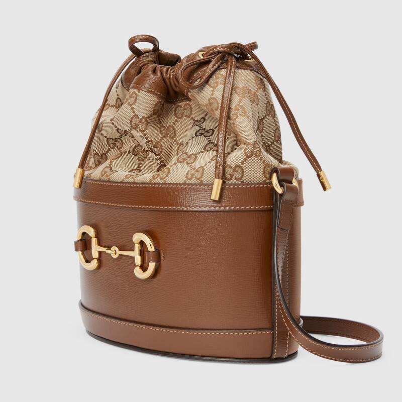 Gucci Horsebit 1955 Bucket Bag Brown Leather - Free Shipping USA