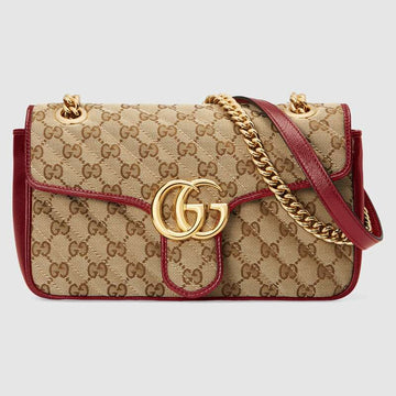 GG Marmont Small Shoulder Bag Red Leather - Free Shipping USA