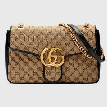 GG Marmont Medium Shoulder Bag Black Leather - Free Shipping USA